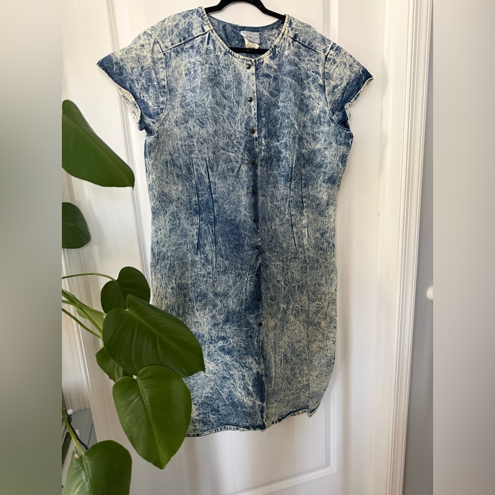 Vintage Venezia Plus Size Acid Wash Denim Dress